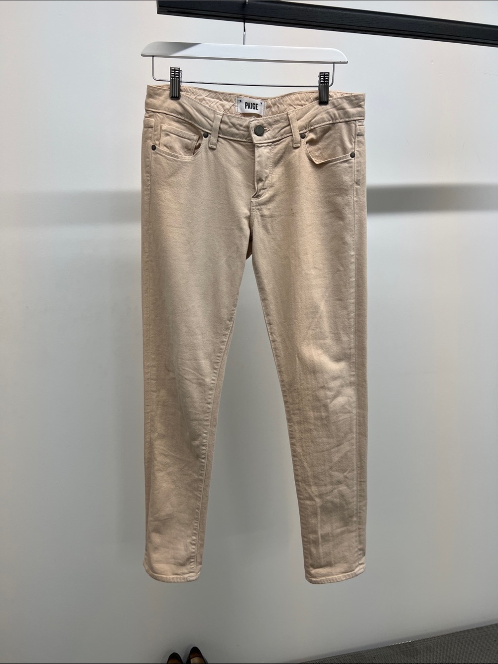 PAIGE Skinny Jeans in Cream Beige